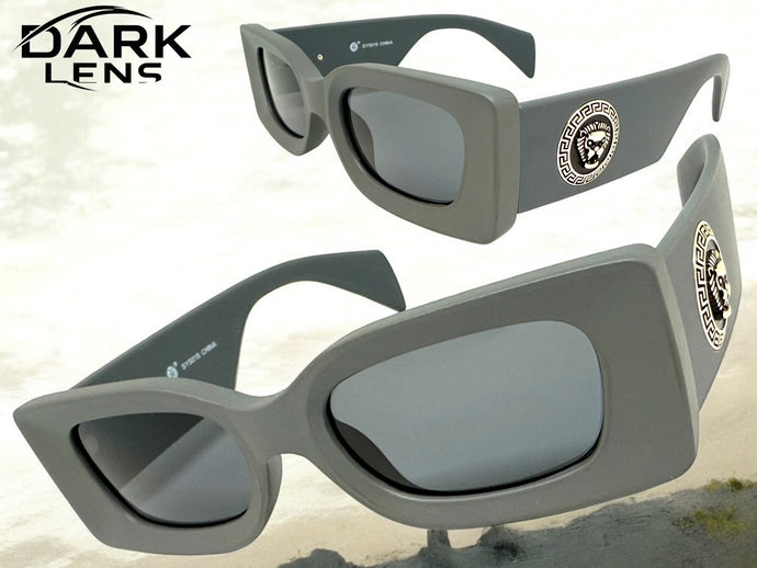 Classic Hardcore Biker Gangster Style SUNGLASSES Gray Frame - Dark Lens 5015