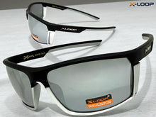 Sporty Wrap Around Cycling Fishing Biker SUNGLASSES Sleek Black & Silver Frame - Mirror Lens 2723