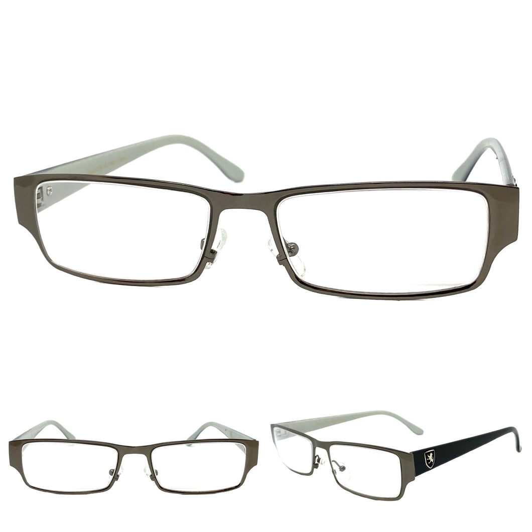 Classy Contemporary Modern Style Clear Lens EYEGLASSES Gunmetal Fashion Frame 1215