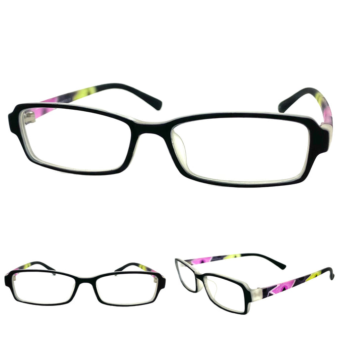 Classy Contemporary Modern Style Clear Lens EYEGLASSES Black Fashion Frame 1312