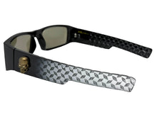 Classic Hardcore Gangster Biker Style Choppers SUNGLASSES Thick Black Frame - Blue Lens 6785