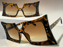 Oversized Exaggerated Vintage Retro Style SUNGLASSES Large Tortoise Frame - Honey Lens 1091