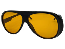Exaggerated Classic Vintage Retro Style SUNGLASSES Black Frame - Orange Lens 2465