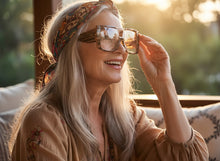 Oversized Classic Vintage Retro Shield Style Clear Lens EYEGLASSES Large Beige & Brown Frame 3130