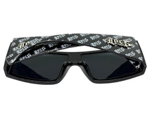 Classic Hardcore Biker Gangster Style LOCS SUNGLASSES Large Thick Black Frame - Dark Lens 91275
