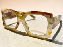 Oversized Classic Vintage Retro Style Clear Lens EYEGLASSES Thick Square Marble Frame 81218