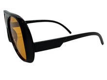 Exaggerated Classic Vintage Retro Style SUNGLASSES Black Frame - Orange Lens 2465
