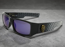 Classic Hardcore Gangster Biker Style Choppers SUNGLASSES Thick Black Frame - Blue Lens 6785