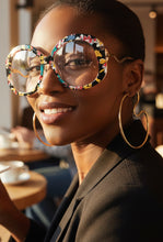 Oversized Vintage Retro Style Clear Lens EYEGLASSES Large Round Floral Frame 16020