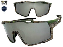 Military Tactical Hunting Fishing Wrap Around Safety SUNGLASSES Camouflage Frame - Silver Lens CAMO3