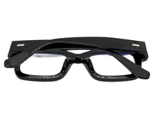 Classic Vintage Retro Style EYEGLASSES Blue Light Black Clear Lens - Thick Square Black Frame 80844