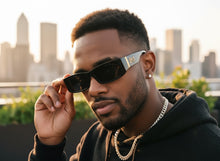 Classic Hardcore Biker Gangster Style LOCS SUNGLASSES Large Thick Black Frame - Dark Lens 91320