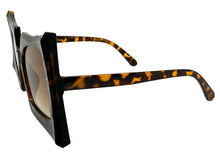 Oversized Exaggerated Vintage Retro Style SUNGLASSES Large Tortoise Frame - Honey Lens 1091