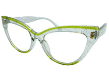 Classic Elegant Vintage Retro Cat Eye Style READING GLASSES READERS Clear Glitter Frame +2.00