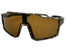 Military Tactical Hunting Fishing Wrap Around Safety SUNGLASSES Large Camouflage Frame - Brown Lens CAMO3