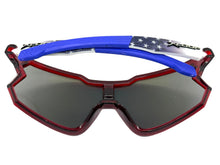 Oversized Sporty Wrap Around Style SUNGLASSES Large Red Patriotic USA Flag Frame 3737