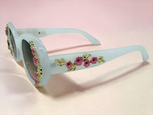 Classic Elegant Vintage Retro Style SUNGLASSES Thick Off White Oval Floral Frame 17008