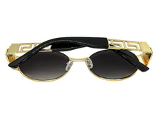 Classic Vintage Retro Luxury Hip Hop Rapper Style SUNGLASSES Oval Gold Frame - Gray Lens 27736