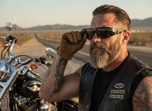 Classic Hardcore Gangster Biker Style Choppers SUNGLASSES Thick Black Frame - Brown Lens 6786