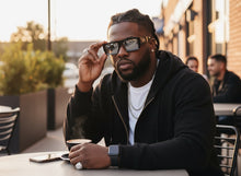 Classic Hardcore Biker Gangster Style LOCS SUNGLASSES X-Large Thick Black Frame - Chrome Lens 91321