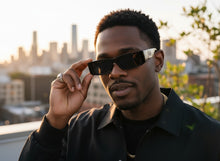 Classic Hardcore Biker Gangster Style LOCS SUNGLASSES Large Thick Black Frame - Dark Lens 91320