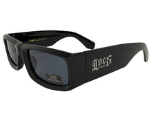Classic Hardcore Biker Gangster Style LOCS SUNGLASSES Large Thick Black Frame - Dark Lens 91335