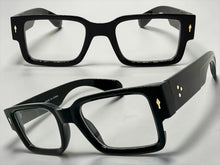Classic Vintage Retro Style Clear Lens EYEGLASSES Thick Square Matte Black Frame 35009
