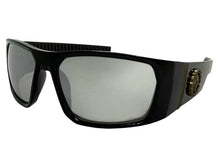 Classic Hardcore Gangster Biker Style Choppers SUNGLASSES Thick Black Frame - Silver Lens 6786