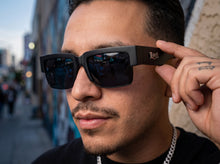 Classic Hardcore Biker Gangster Style LOCS SUNGLASSES Square Black Frame - Dark Lens 91194