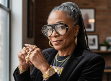 Oversized Classic Vintage Retro Style Clear Lens EYEGLASSES Large Matte Black & Gold Frame 27009