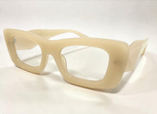 Exaggerated Classic Vintage RETRO Cat Eye Style READING GLASSES READERS Beige Frame - Lens Strength +1.25