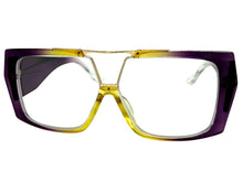 Oversized Classic Vintage Retro Shield Style Clear Lens EYEGLASSES Large Purple Frame 3130