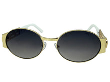 Classic Vintage Retro Luxury Hip Hop Rapper Style SUNGLASSES Oval Gold Frame - Gray Lens 27736