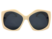 Oversized Exaggerated Vintage Retro Style SUNGLASSES Large Cream Frame - Dark Lens E2003