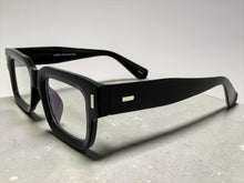 Classic Vintage Retro Style EYEGLASSES Blue Light Black Clear Lens - Thick Square Black Frame 80844