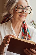 Oversized Vintage Retro Style Clear Lens EYEGLASSES Large Round Floral Frame 16020