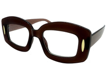 Classy Elegant Modern Retro Style Clear Lens EYEGLASSES Thick Brown Optical Frame 24020