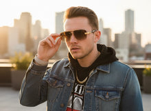 Classy Elegant Luxury Hip Hop Rapper Style SUNGLASSES Gold & Tortoise Frame - Gold Cross & Fleur De Lis 27774