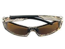 Military Tactical Hunting Fishing Wrap Around Safety POLARIZED SUNGLASSES Camouflage Frame - Brown Lens CAMO2