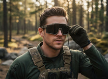 Military Tactical Hunting Fishing Wrap Around Safety SUNGLASSES Large Camouflage Frame - Dark Lens CAMO3