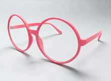 Oversized Vintage Retro Style Clear Lens EYEGLASSES X-Large Round Pink Frame 15032