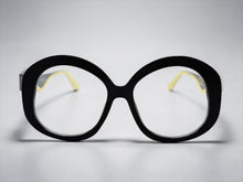Oversized Vintage Retro Style Clear Lens EYEGLASSES Large Round Black Frame 16020