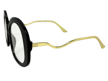Oversized Vintage Retro Style Clear Lens EYEGLASSES Large Round Black Frame 16020