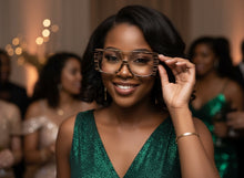 Oversized Classic Vintage Retro Shield Style Clear Lens EYEGLASSES Large Beige & Brown Frame 3130