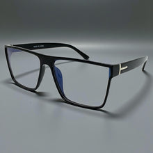 Classy Contemporary Modern Style Clear Lens Blue Light Block Computer EYEGLASSES Black Frame 35004