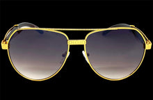 Classy Elegant Sophisticated Luxury Hip Hop Aviator Style SUNGLASSES Gold & Wooden Frame E0378