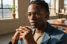 Exaggerated Classic Vintage Retro Style Clear Lens Blue Light Block Computer EYEGLASSES Square Gold Frame 5408