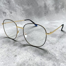Exaggerated Classic Vintage Retro Style Clear Lens Blue Light Block Computer EYEGLASSES Square Gold Frame 5408