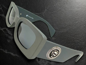 Classic Hardcore Biker Gangster Style SUNGLASSES Gray Frame - Dark Lens 5015