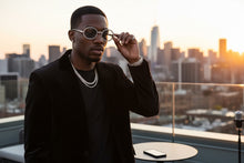 Classy Elegant Luxury Modern Hip Hop Style Bling SUNGLASSES Large Oval Silver & Faux Wooden Frame E065